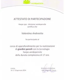 Attestato verde pensile corso Harpo